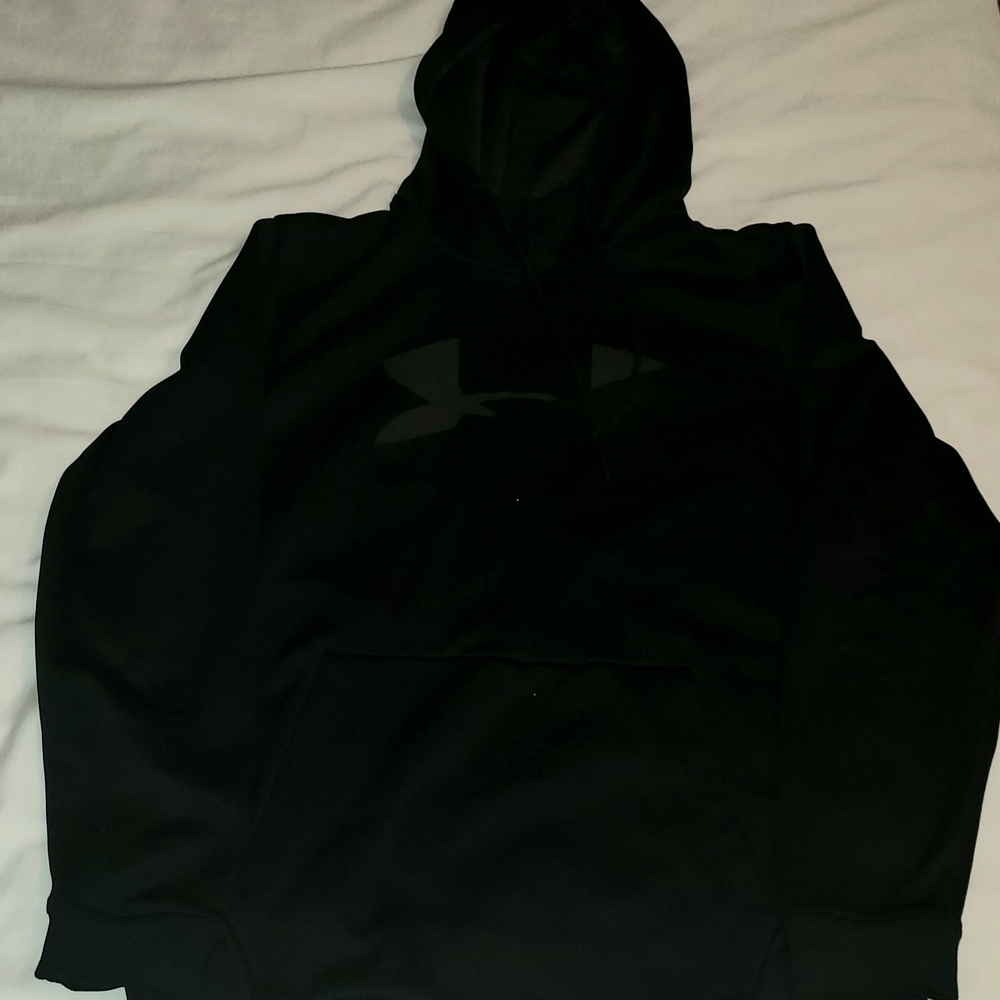 Under Armour Black Hoodie With Black Chest Logo